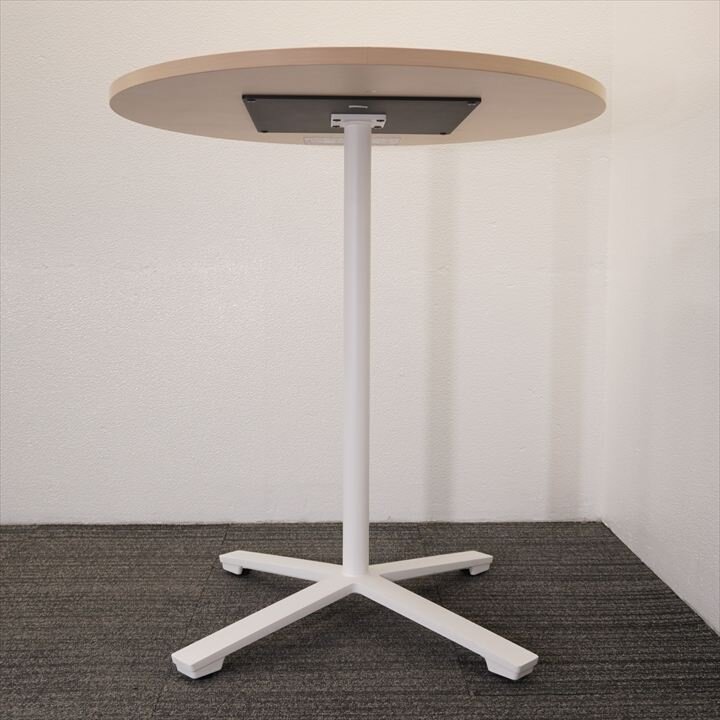 コクヨ ビエナ 丸ハイテーブル Φ900 H1000 ホワイトナチュラル