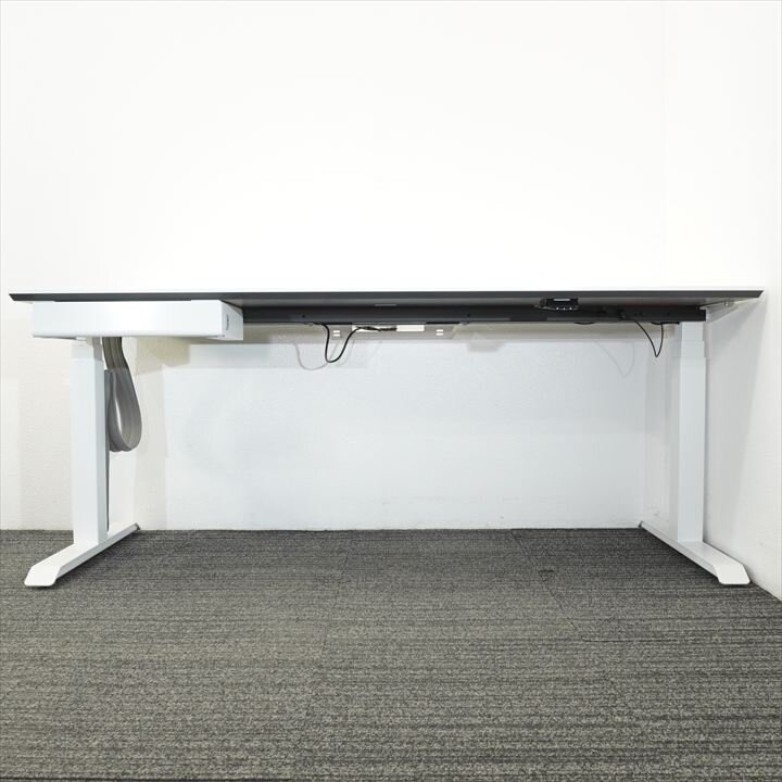 コクヨ シークエンス スタンダートテーブル 昇降デスク センター引き出し(左側配置) W1750 D675 H630-1290 ホワイト