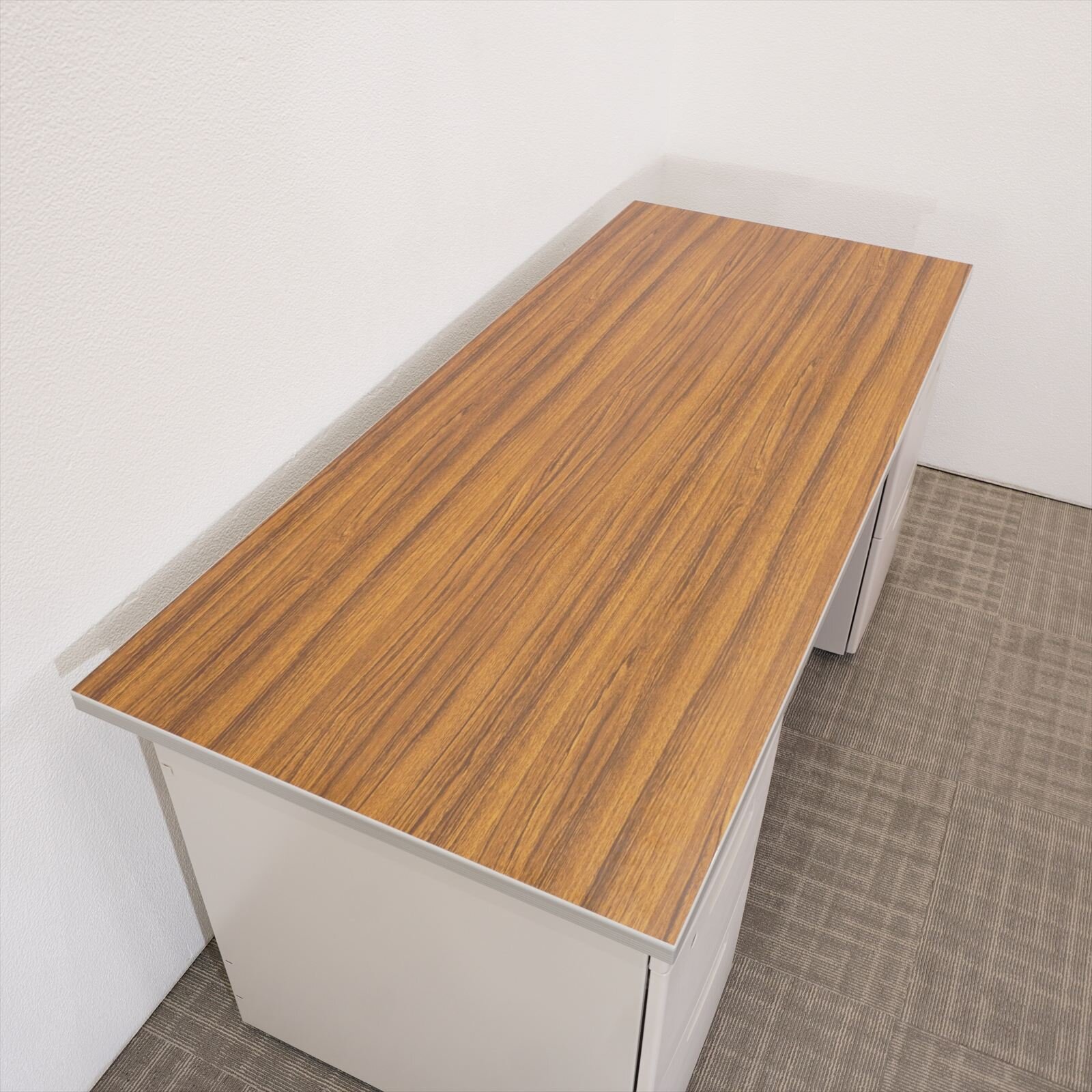 コクヨ SR型 両袖机 167 3×3段 木目天板