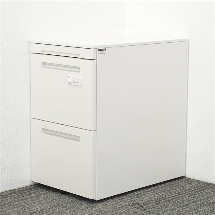 イトーキ CZR ダイヤル式3段ワゴン A4×2段 ペントレー付 H651 ホワイト