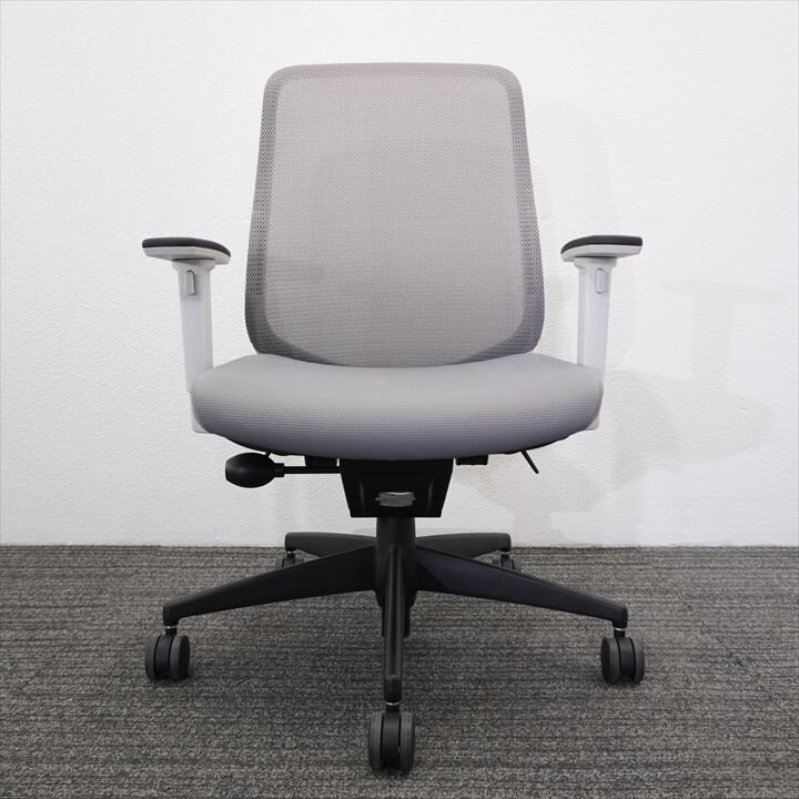 コクヨ シロッコ 可動肘 ホワイトグレー