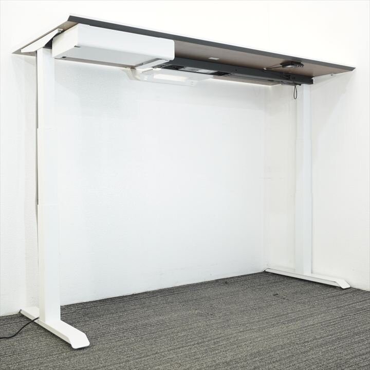 コクヨ シークエンス スタンダートテーブル 昇降デスク センター引き出し(左側配置) W1750 D675 H630-1290 ホワイト