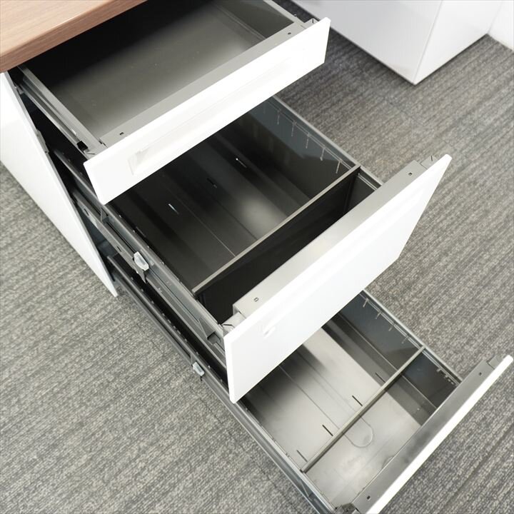 オカムラ アドバンス 両袖机 157 3×4段 H720 木目