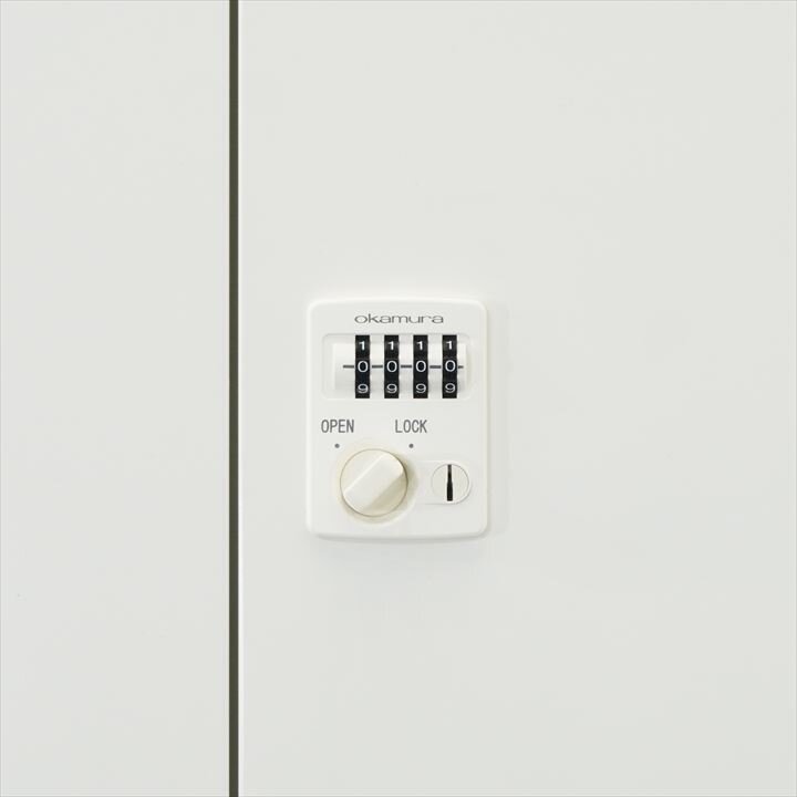 オカムラ レクトライン ダイヤル式6人用モバイルロッカー コンセント付 H1810 ZA75色