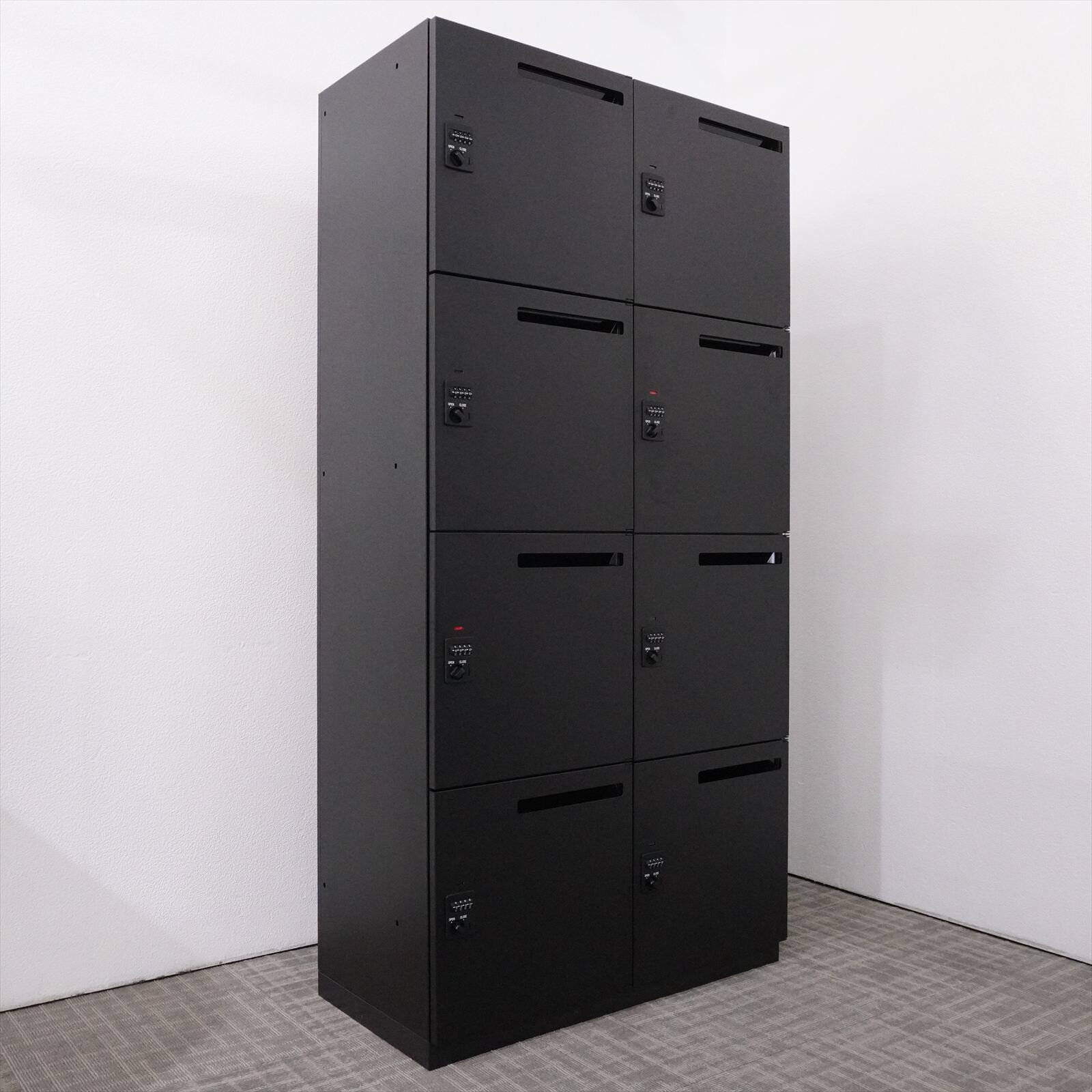 プラス L6 ダイヤル式8人用モバイルロッカー H1820 ブラック