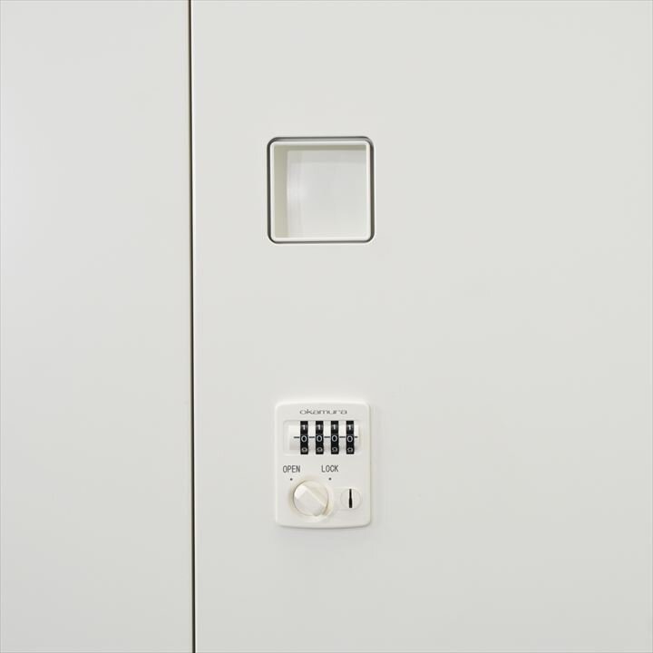 オカムラ レクトライン ダイヤル式両開き書庫 天板付 W900 D450 H1115