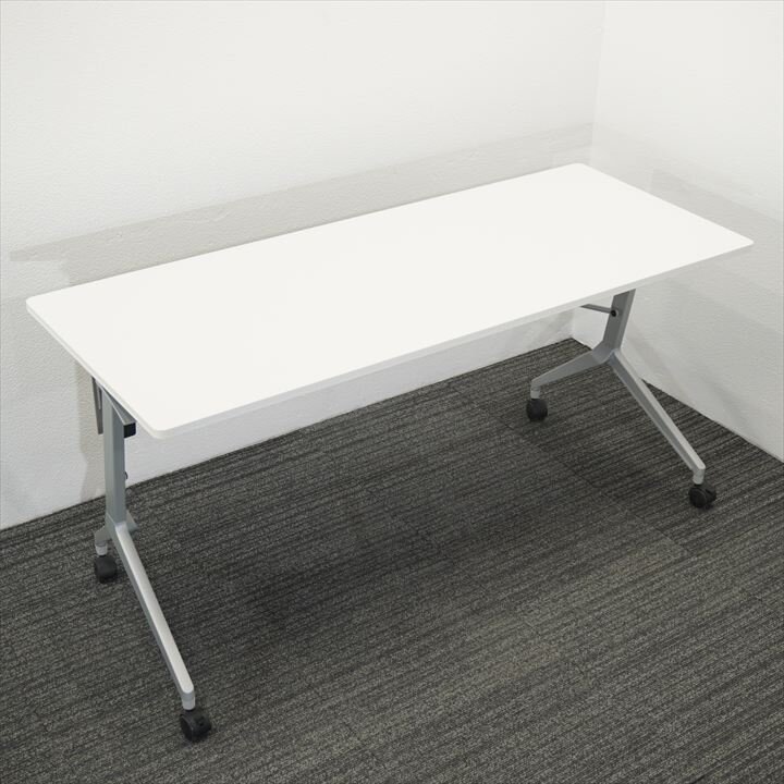 コクヨ リーフライン フラップテーブル 1560 幕板付 網棚無し ホワイト H720