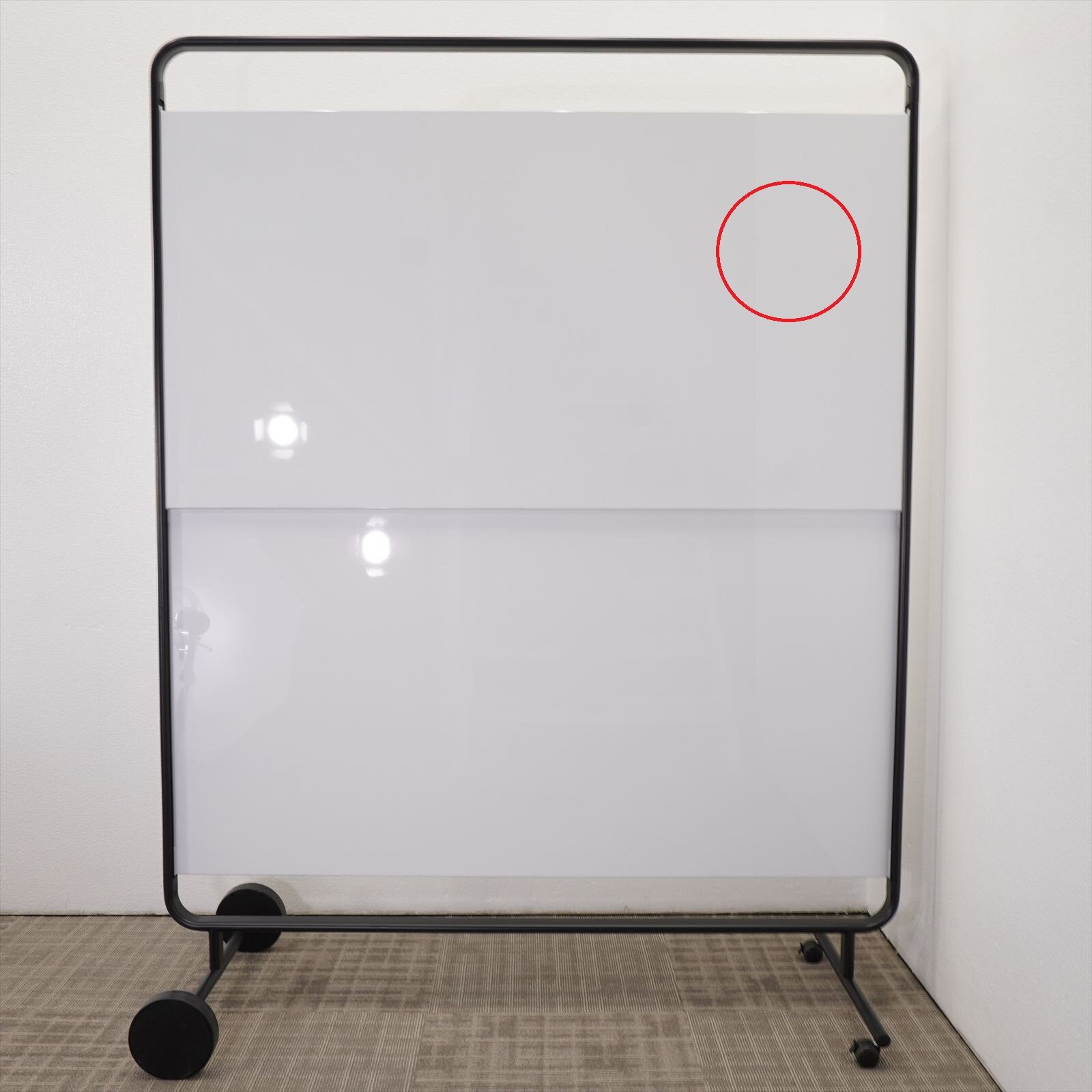 コクヨ モビーボ スライドホワイトボード W1435 ブラックフレーム 特価品(4)