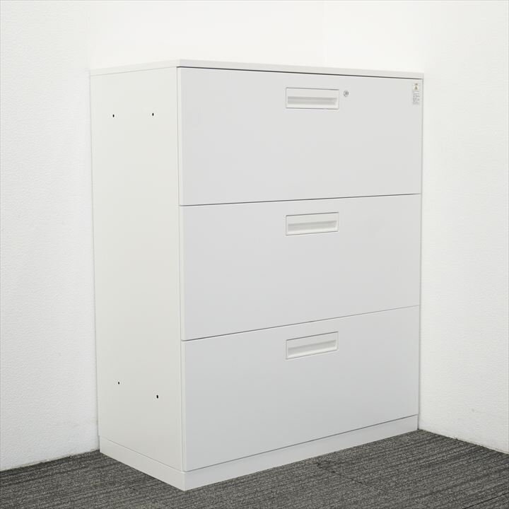 コクヨ エディア 3段ラテラル書庫 天板付 H1120 SAW色