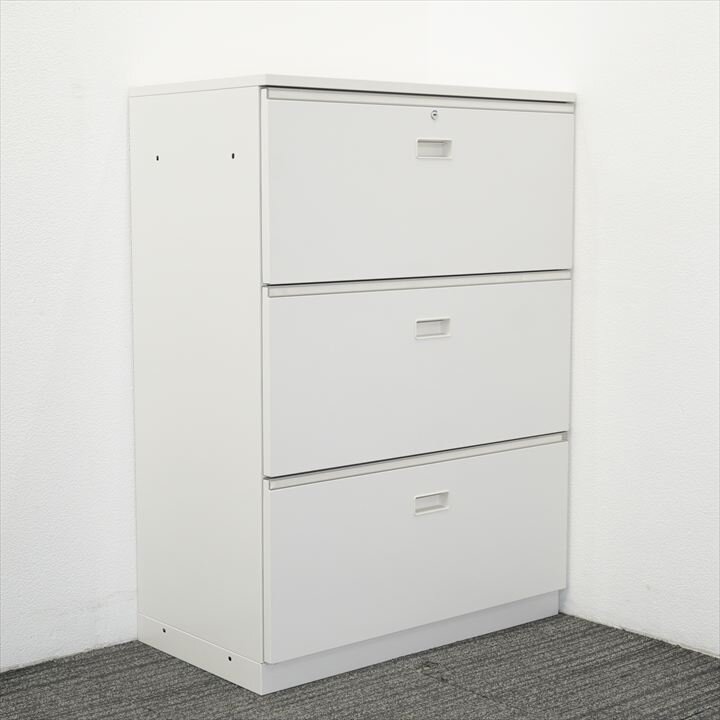 イトーキ シンラインキャビネットA4 3段ラテラル書庫 天板付 W800 D450 H1120 W9色