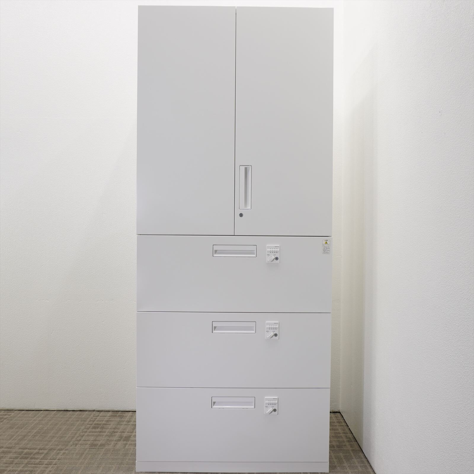 コクヨ エディア ダイヤル式3段ラテラル書庫＋両開き書庫 0945 H2150