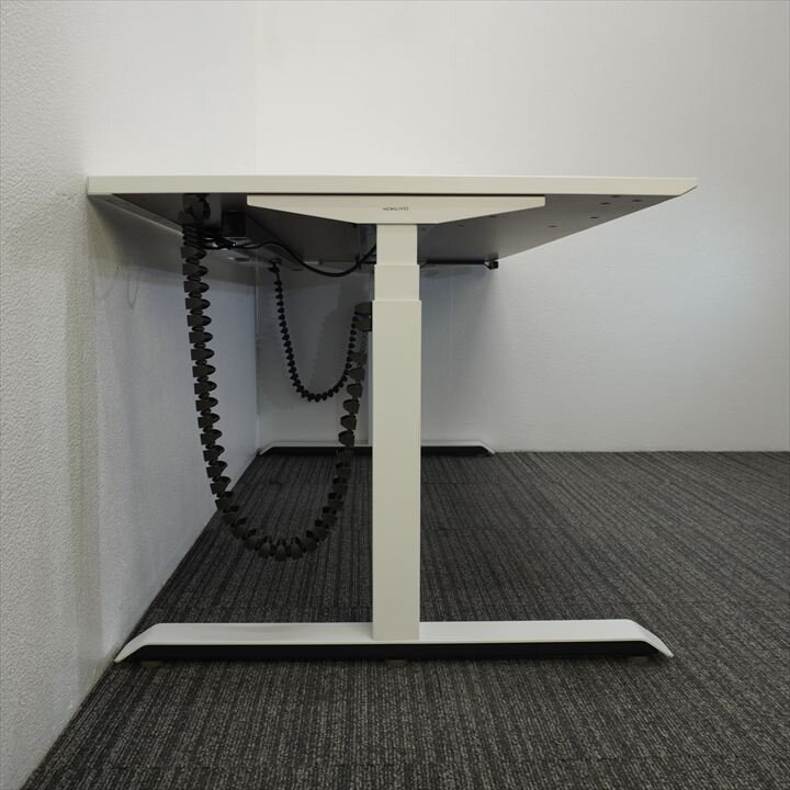 コクヨ シークエンス スタンダートテーブル 昇降デスク 配線ダクト白 W1750 D860 H630-1290 ホワイト