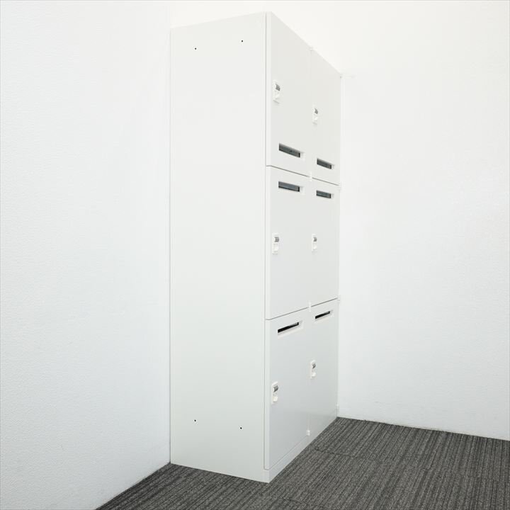 オカムラ レクトライン ダイヤル式6人用モバイルロッカー コンセント付 H1810 ZA75色