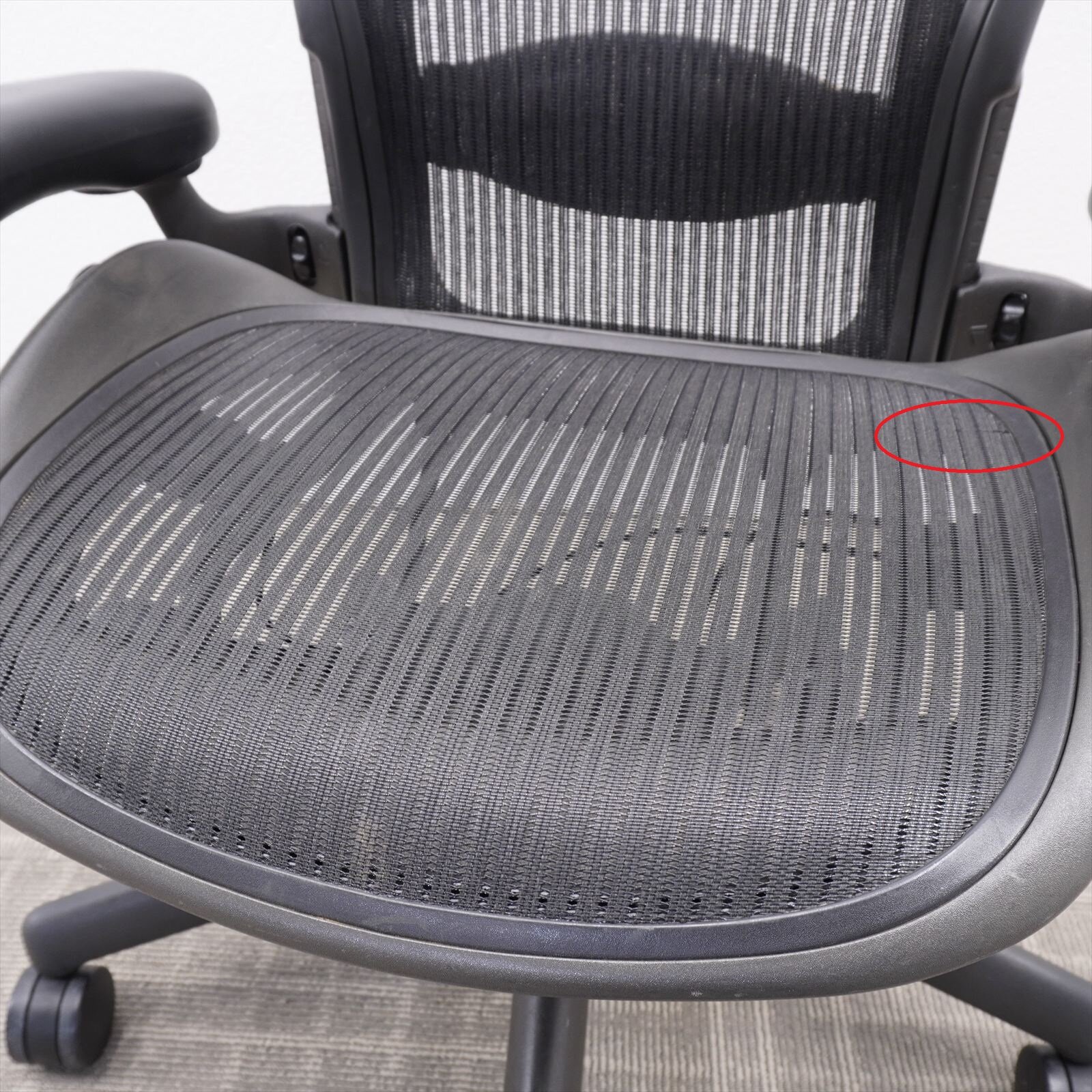 ハーマンミラー アーロンチェア 可動肘 ランバーサポート フル装備 Bサイズ グラファイト 特価品 (1)