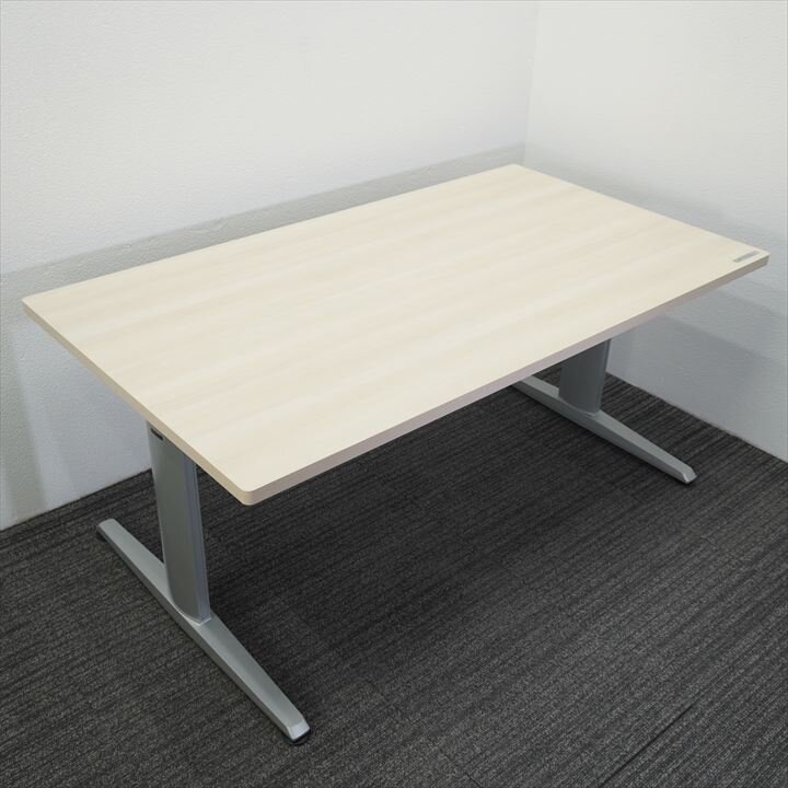 オカムラ リフティオ 手動昇降テーブル 木目 W1600 D900 H700-1000