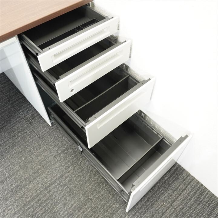 オカムラ アドバンス 両袖机 157 3×4段 H720 木目