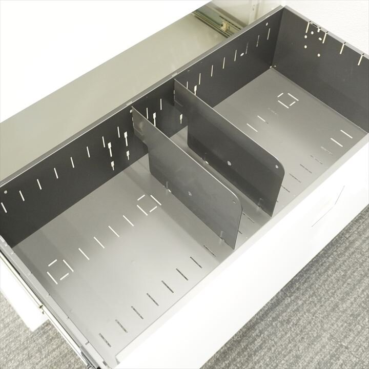 オカムラ レクトライン ダイヤル式セパレートロック3段ラテラル+両開き書庫 個別ロックタイプ H2150 (2)