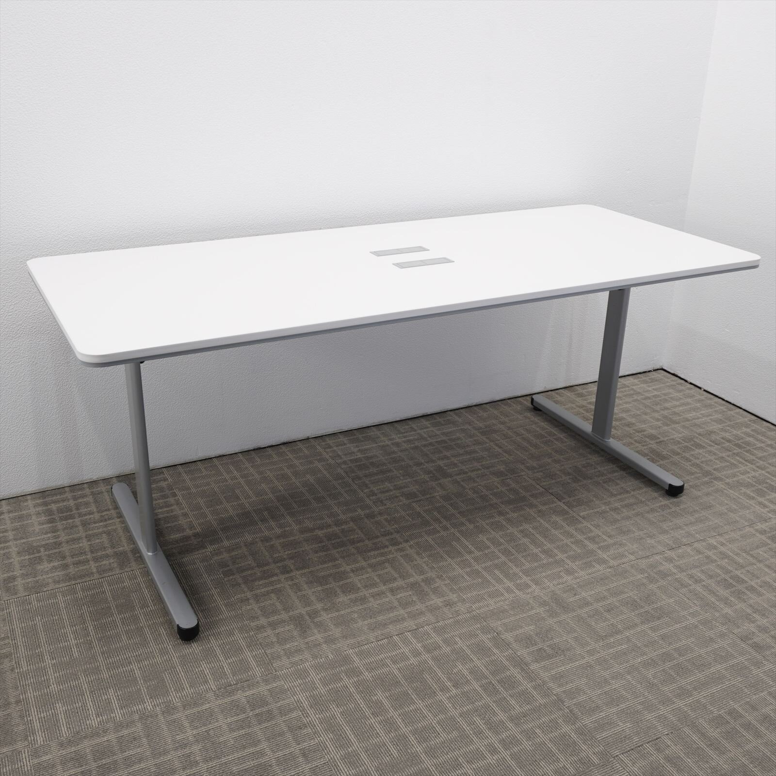 コクヨ BT-500 ミーティングテーブル 1875 T脚 配線ダクト付 ホワイト