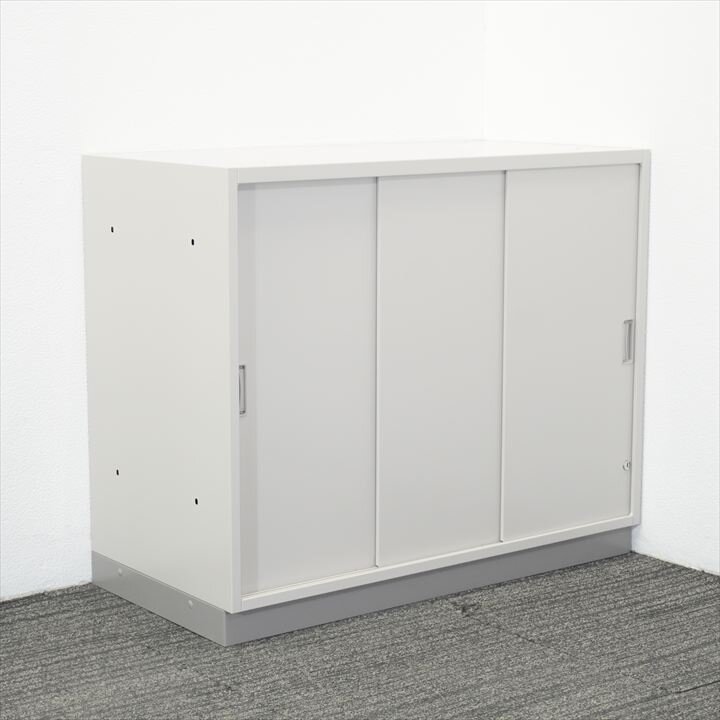 イトーキ シンライン ３枚引戸書庫 H752 WE色