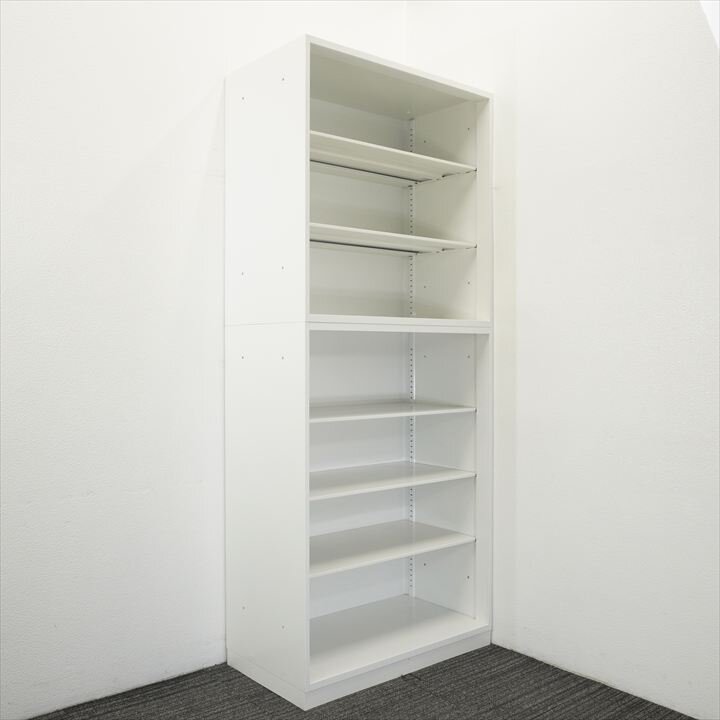 コクヨ エディア オープン2段書庫 W900 D500 H2160 ホワイト