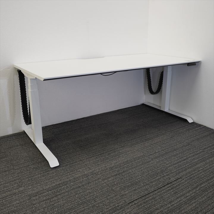 コクヨ シークエンス スタンダートテーブル 昇降デスク 配線ダクト白 W1750 D860 H630-1290 ホワイト 特価品