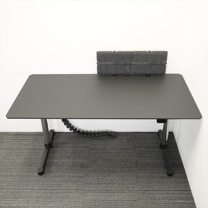 ＵＳＭキトス 手動上下昇降デスク ブラック Ｗ1600Ｄ700