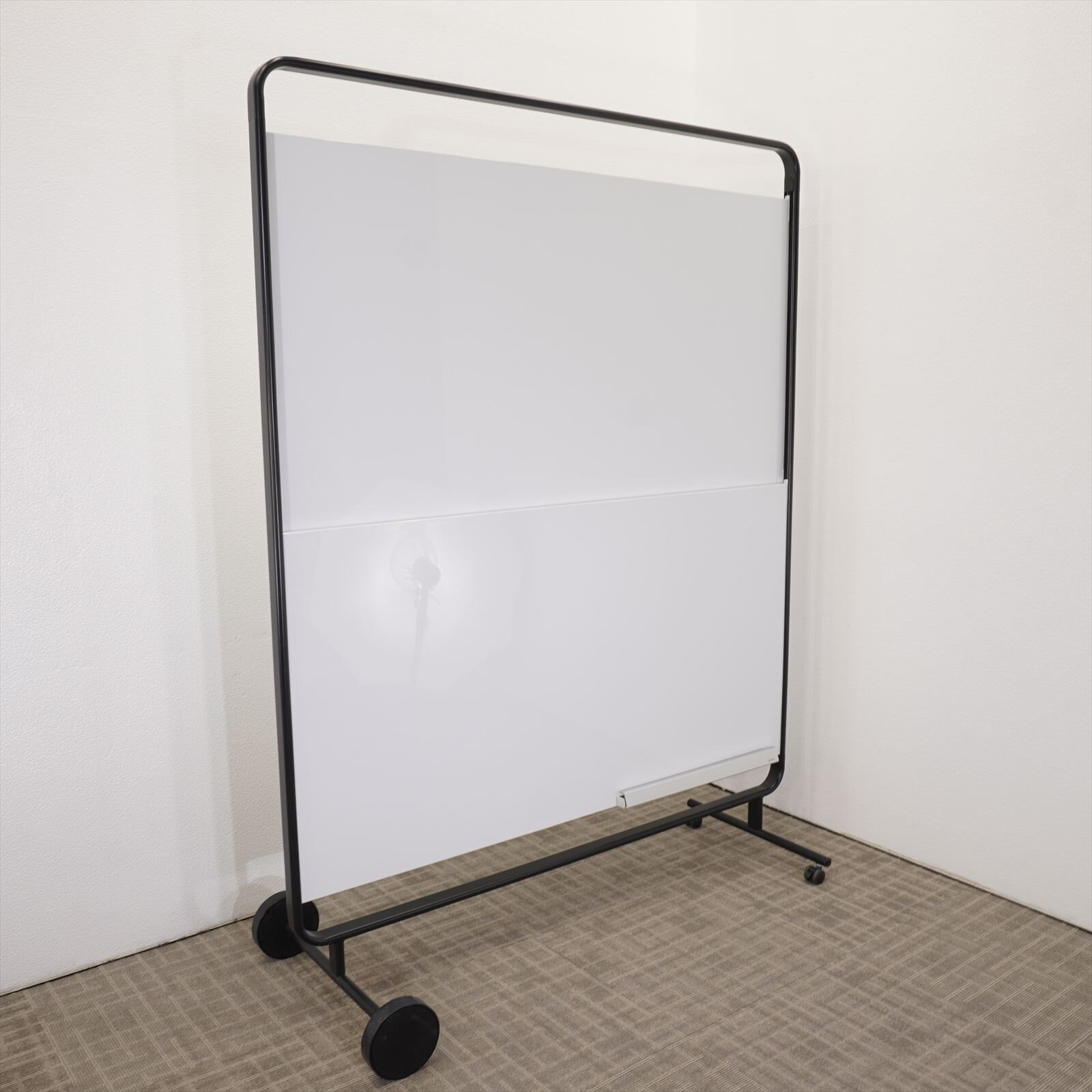 コクヨ モビーボ スライドホワイトボード W1435 ブラックフレーム 特価品(3)