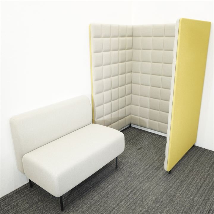 コクヨ フォーレ ソロソファーブースセット イエロー/ベージュ