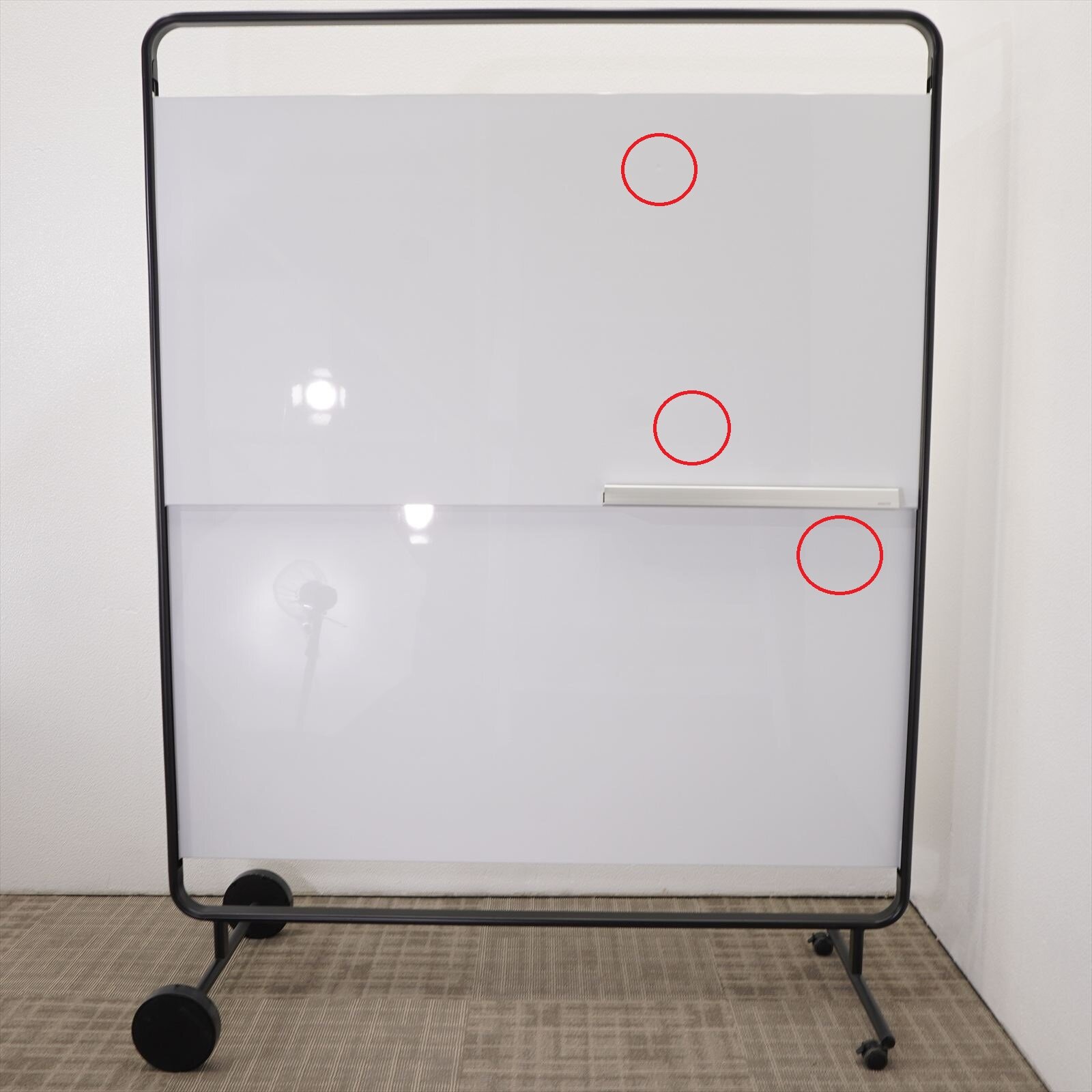 コクヨ モビーボ スライドホワイトボード W1435 ブラックフレーム 特価品(3)