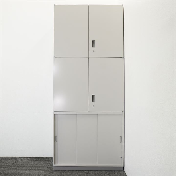 イトーキ シンライン ３枚引戸+両開き+両開き書庫 0945 H2140  WE色