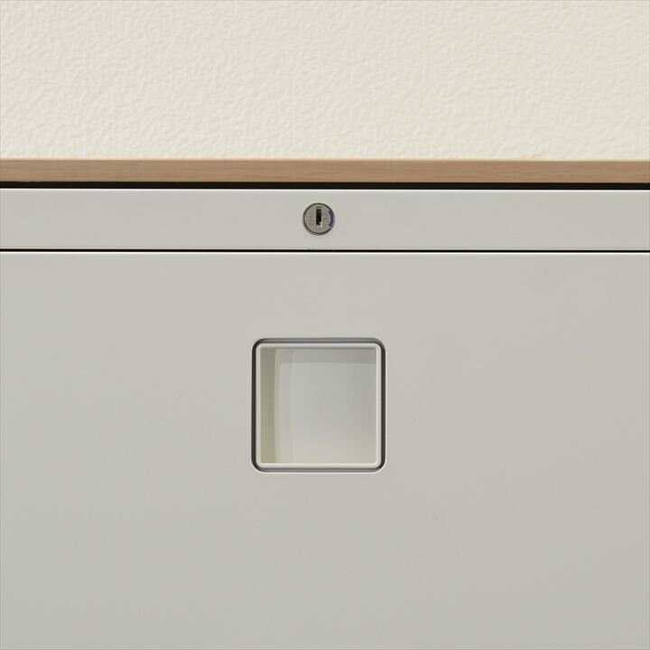 オカムラ レクトライン 2段ラテラル書庫 天板付 H775 ZA75色