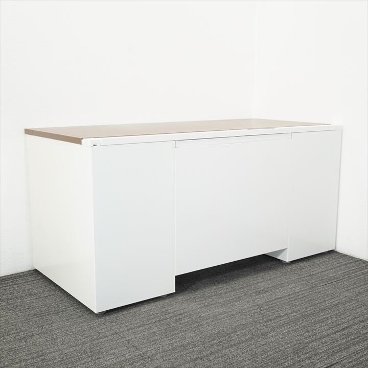 オカムラ アドバンス 両袖机 157 3×4段 H720 木目 特価品（1）