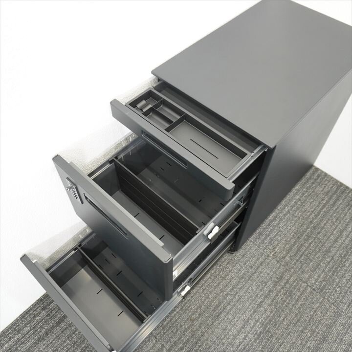 コクヨ GT ダイヤル式3段ワゴン H648 ブラック 特価品