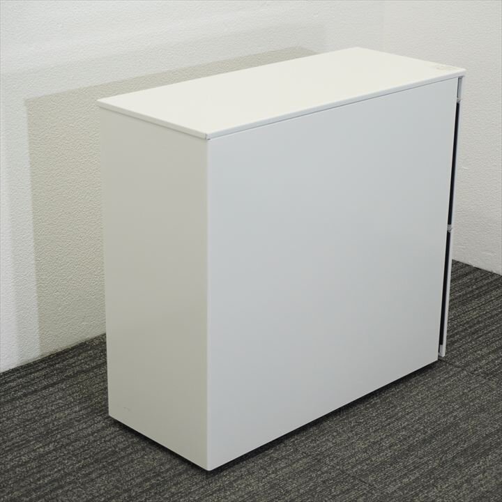 オカムラ プロユニット スリム３段ワゴン ロングタイプ サイド取手 前アジャスター H648