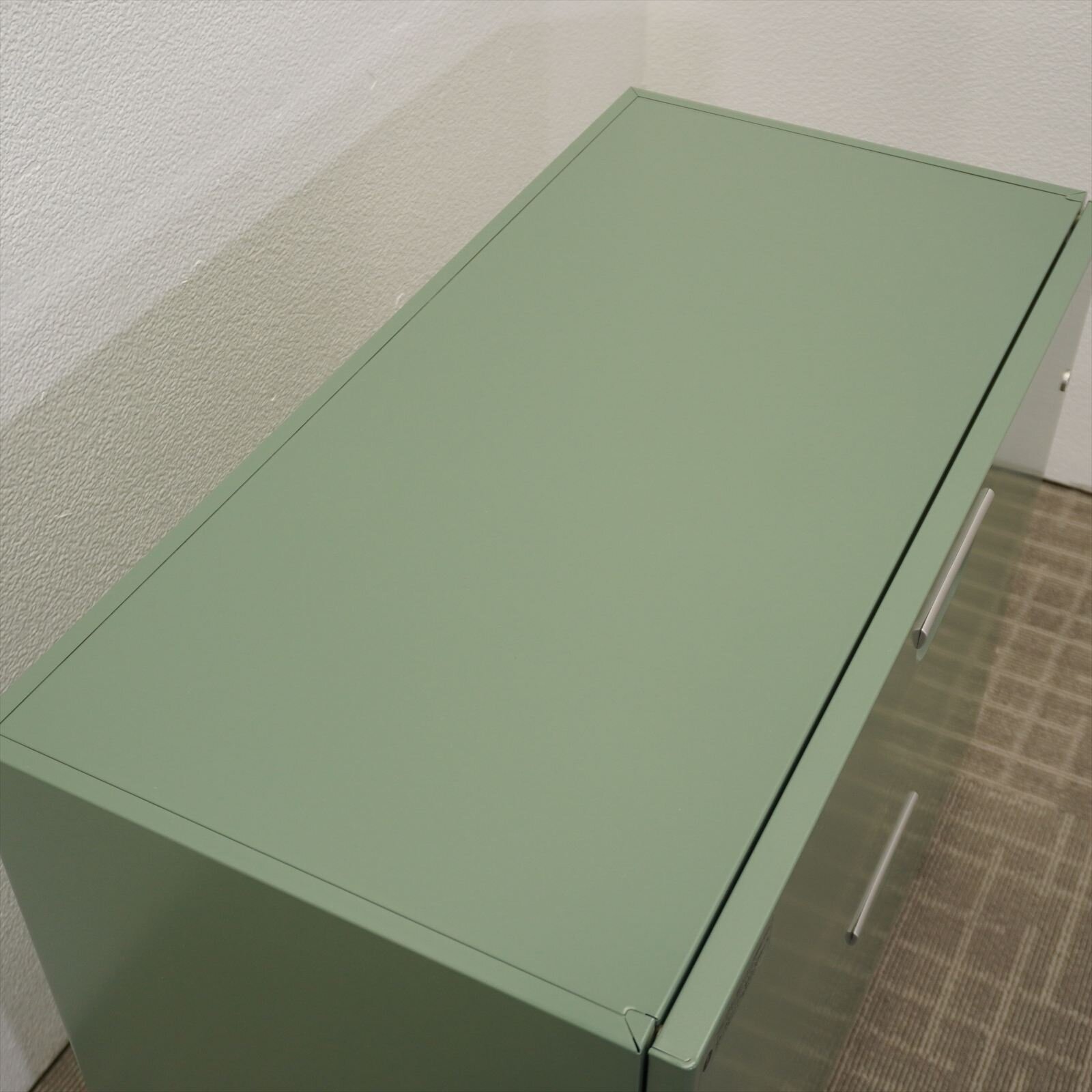 イトーキ エーキューズ 2段ラテラル書庫 グリーン