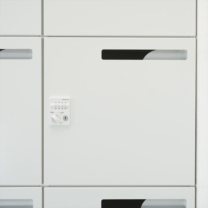 【2019年製】コクヨ エディア ダイヤル式8人用モバイルロッカー 投入口有り H1810 ホワイト