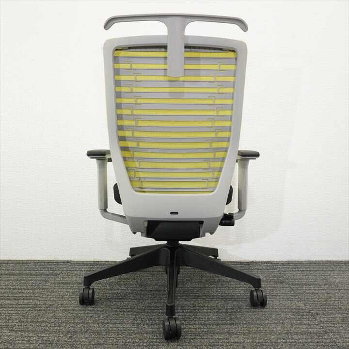 イトーキ エピオス 可動肘 ハイバック ハンガー付 ブライトモスグリーン/ブラック