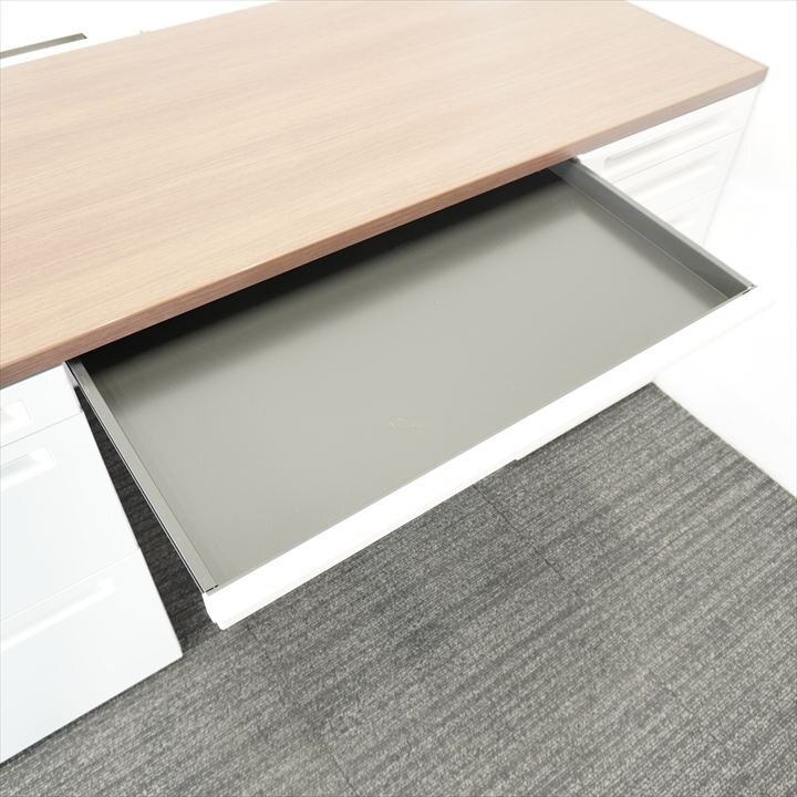 オカムラ アドバンス 両袖机 157 3×4段 H720 木目 特価品（2）