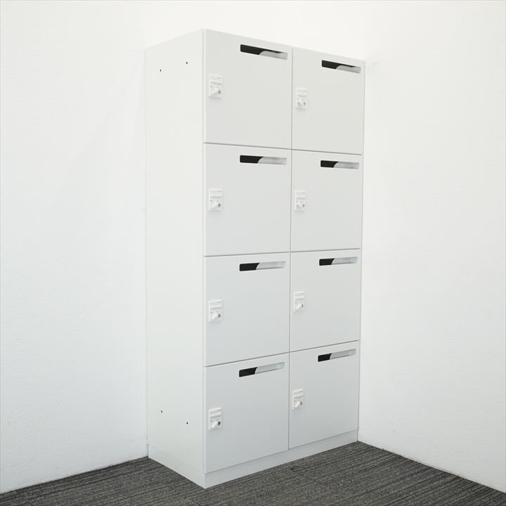 【2019年製】コクヨ エディア ダイヤル式8人用モバイルロッカー 投入口有り H1810 ホワイト