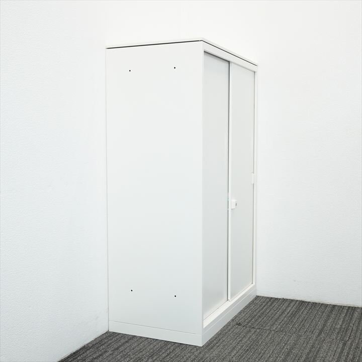 オカムラ レクトライン ２枚引戸書庫 天板付 W800 D450 H1265