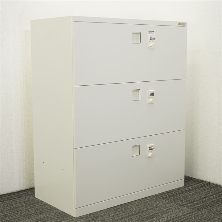 オカムラ レクトライン ダイヤル式セパレートロック3段ラテラル(個別ロック)書庫 H1100 ZA75色