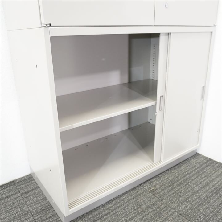 イトーキ シンライン ３枚引戸+両開き+両開き書庫 0945 H2140  WE色