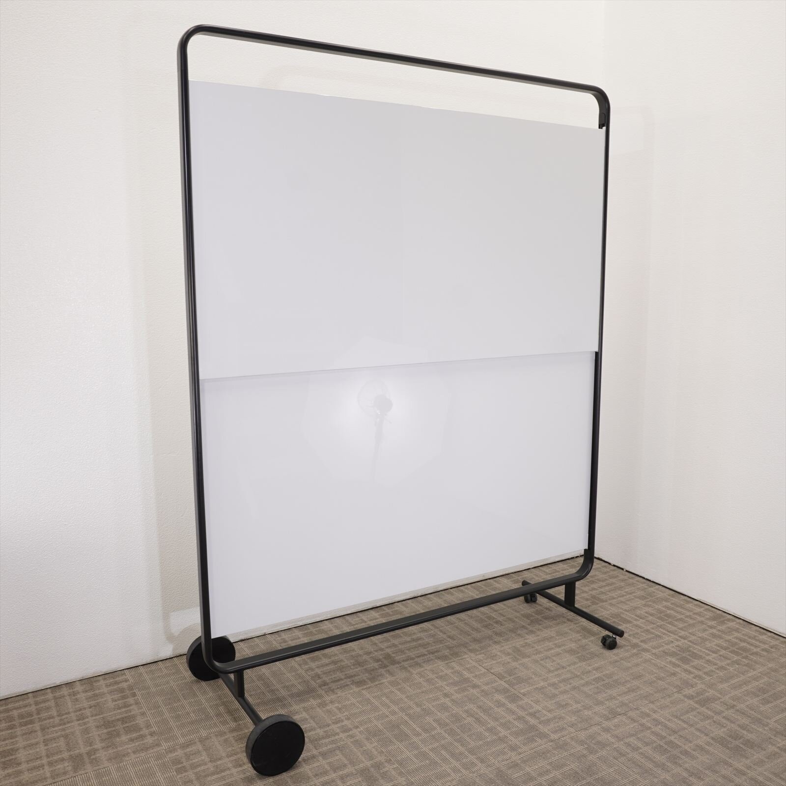 コクヨ モビーボ スライドホワイトボード W1435 ブラックフレーム 特価品(4)