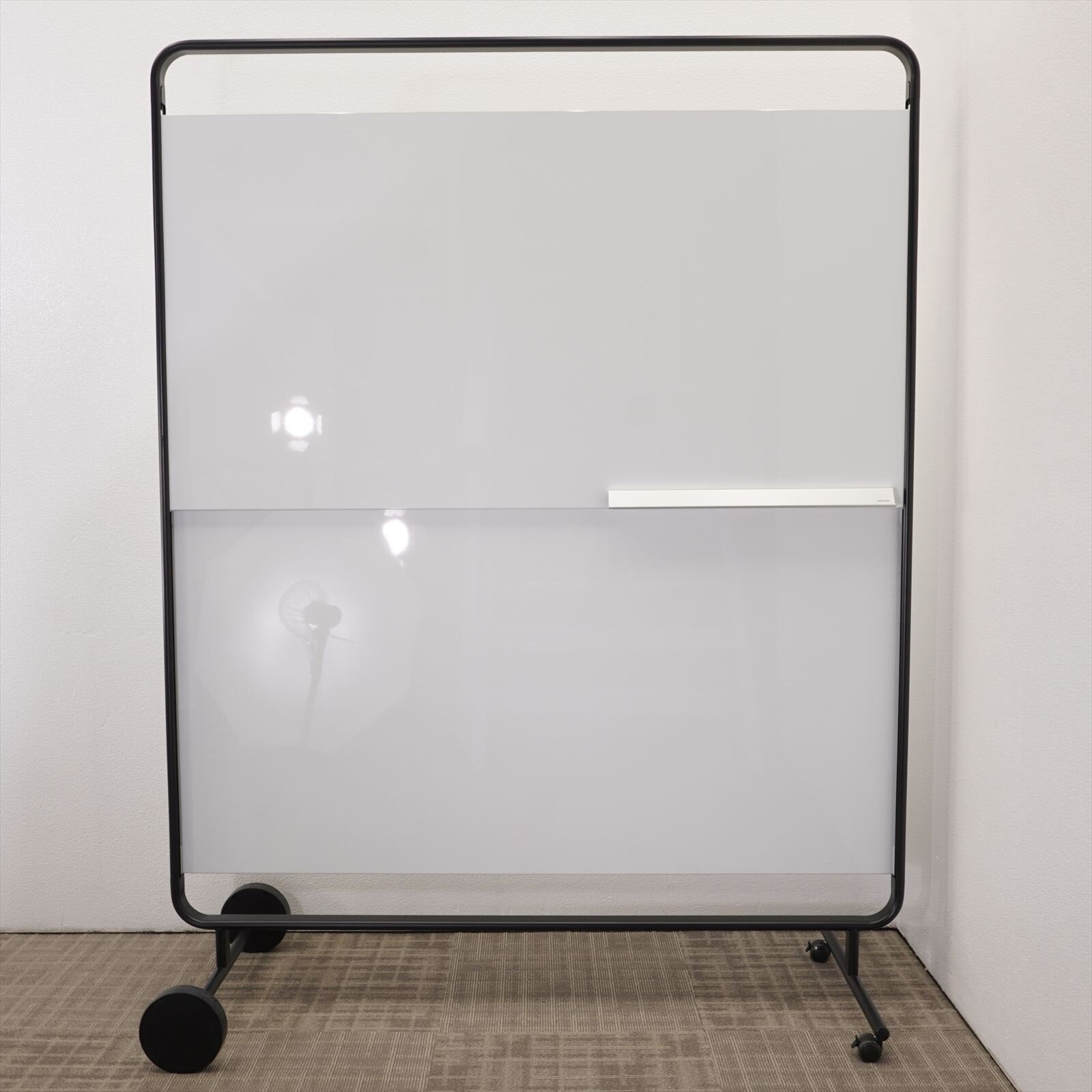 コクヨ モビーボ スライドホワイトボード W1435 ブラックフレーム 特価品(2)
