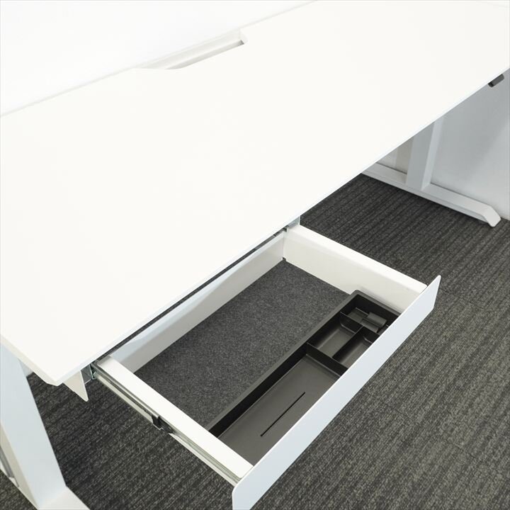 コクヨ シークエンス スタンダートテーブル 昇降デスク センター引き出し(左側配置) W1750 D675 H630-1290 ホワイト