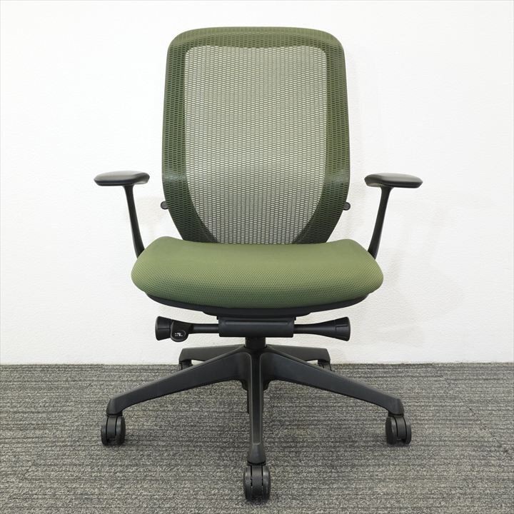オカムラ シルフィー 固定肘 ハイバック グリーン