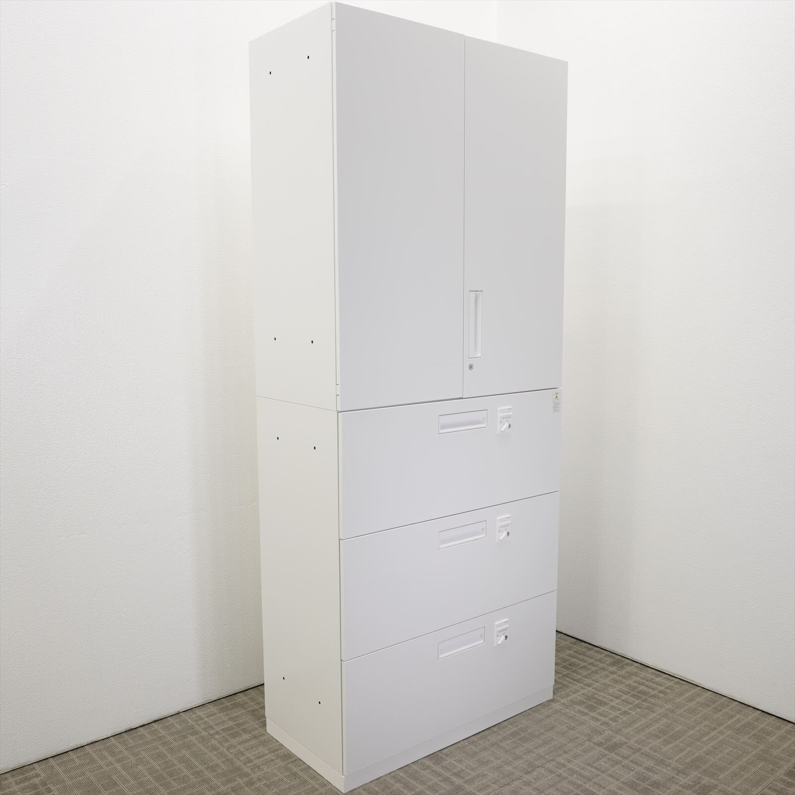 コクヨ エディア ダイヤル式3段ラテラル書庫＋両開き書庫 0945 H2150