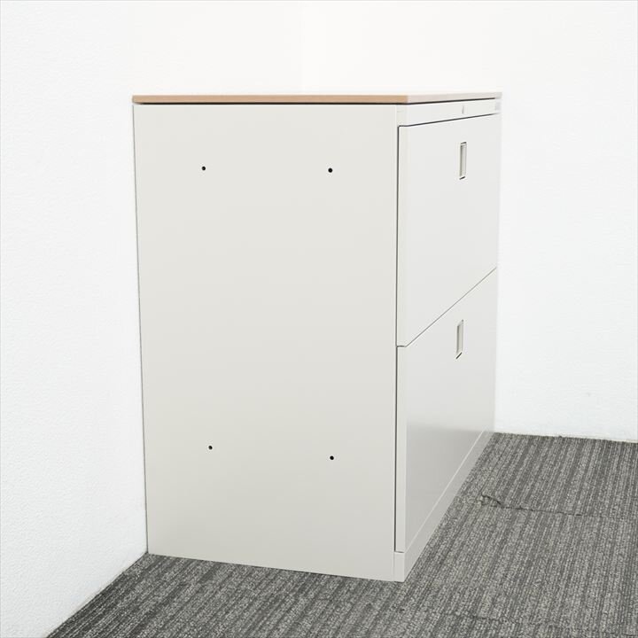 オカムラ レクトライン 2段ラテラル書庫 ネオウッドミディアム天板付 H775 Z13色