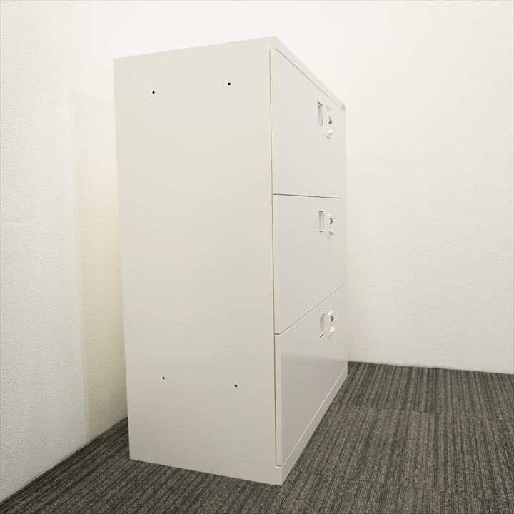 オカムラ レクトライン ダイヤル式セパレートロック3段ラテラル(個別ロック)書庫 H1100 ZA75色