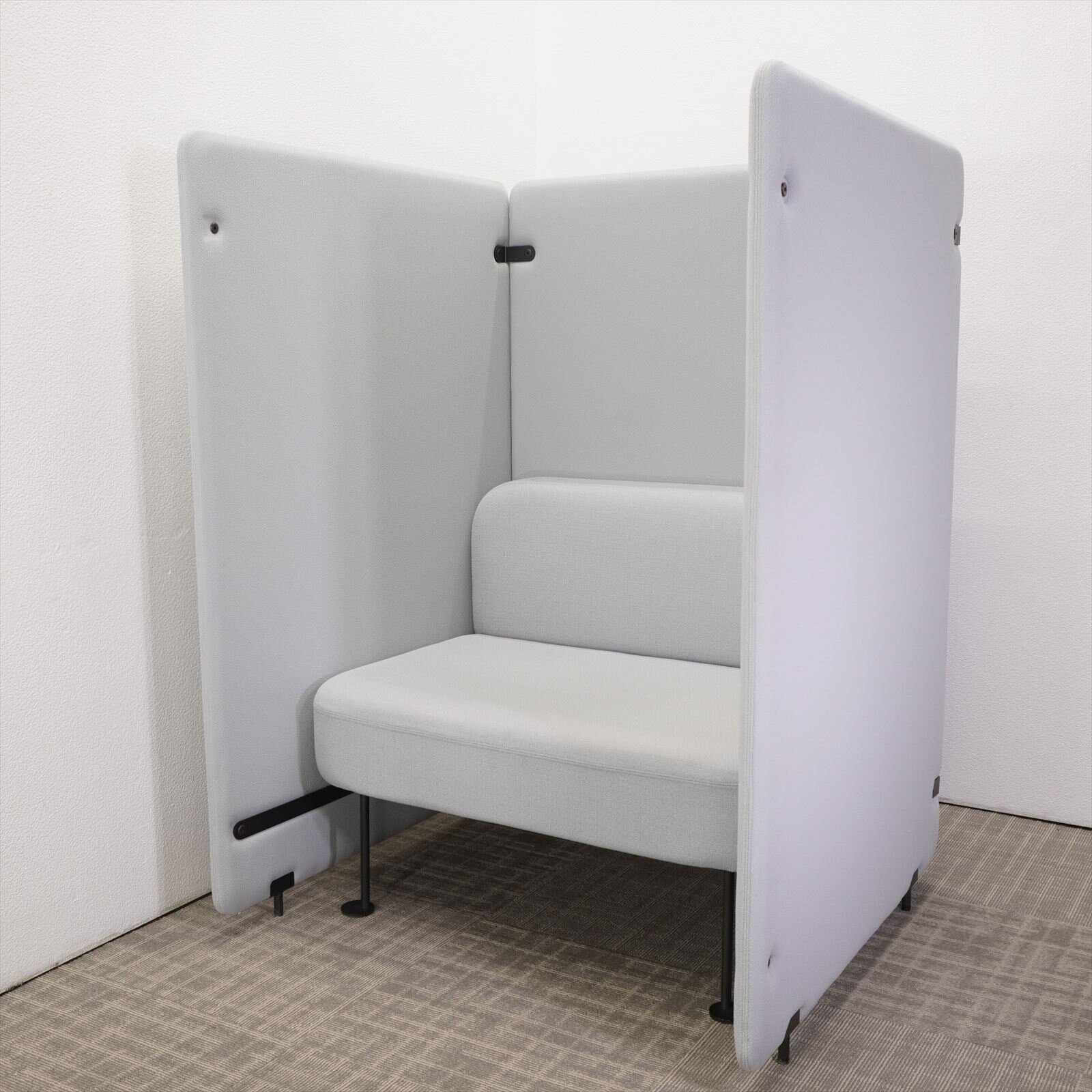 ウチダ ピルヴィオ2パネルシステム ブースセット ラウンジブースタイプ 片面用 グレー W1200 D900 H1350